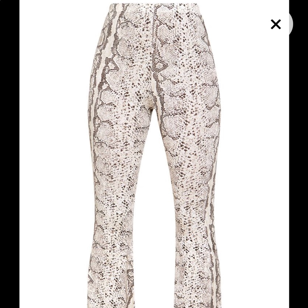 Flared snake print trousers